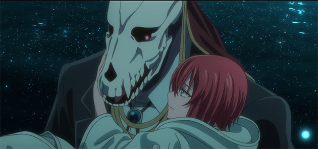 Ainsworth carrying Chise in his arms.