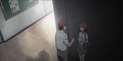 Suwa & Naho talking in school