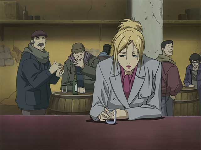 Cher Degre drinking in a bar with a disappointed look.