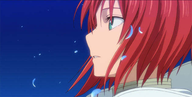 Chise looking at scenery after finishing her work.