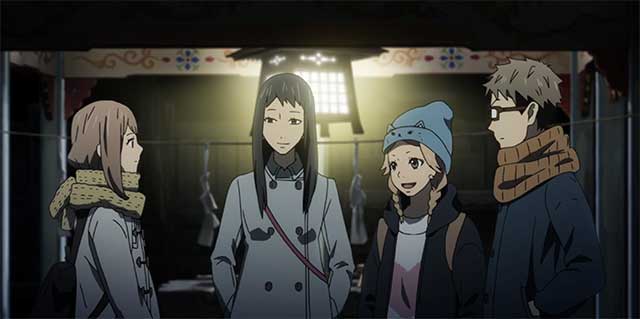 Naho & friends smiling at shrine